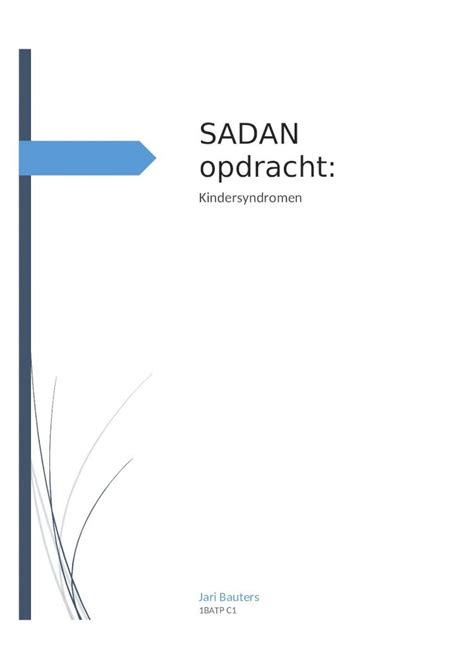 Docx Sadan Opdracht Kindersyndromenbatpc Wdfiles