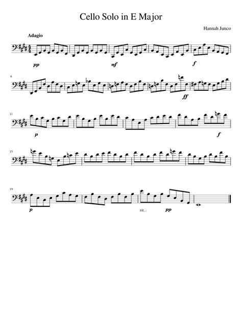 Cello Solo Sheet Music For Cello Solo