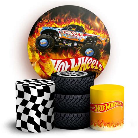 Kit Redondo E Trio Hotwheels Sublimado D Sublitex Pain Is