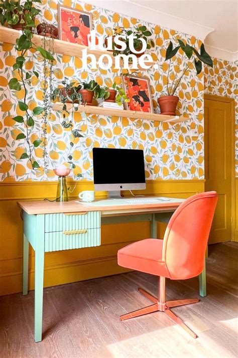 Freshly Squeezed Wallpaper in Lemon Yellow and Aquamarine for Small ...