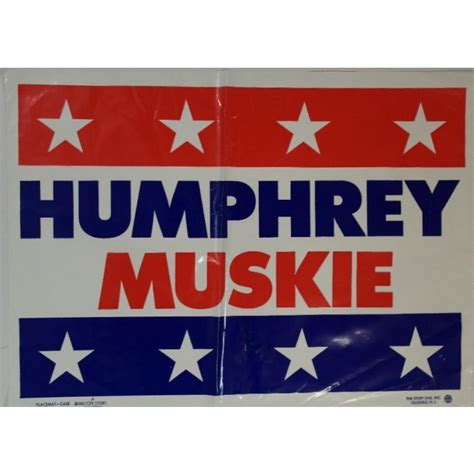 Hubert Humphrey Campaign Plastic Poster Sign