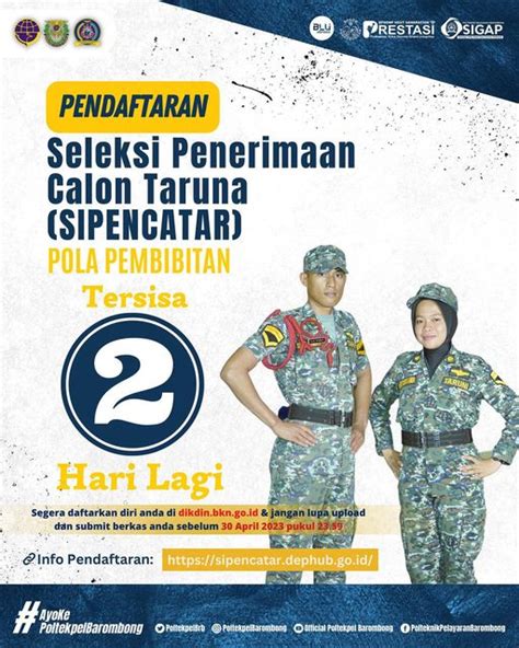 Pendaftaran Seleksi Penerimaan Calon Taruna SIPENCATAR Pola