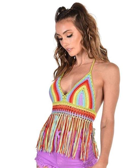 Desert Dreams Rainbow Fringe Top IHeartRaves Rave Tops Shop Crop