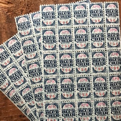 Vintage Blue Chip Saving Stamps 4 Sheets 100 Stamps Etsy