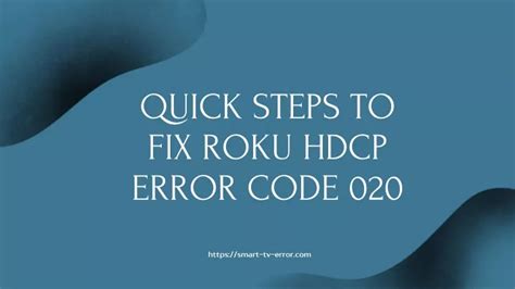 Ppt Quick Steps To Fix Roku Hdcp Error Code