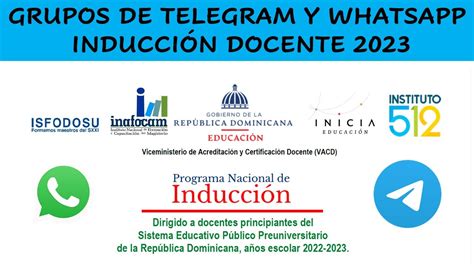 Grupos De Whatsapp Y Telegrama Programa Nacional De Inducci N Docentes