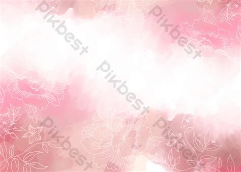 Pink Floral Pattern Background Embossed Wedding Watercolor | PSD Free ...