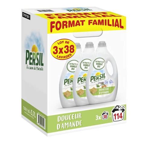 LOT DE 3 PERSIL Lessive Liquide Douceur D Amande 3x38 Lavages Soit