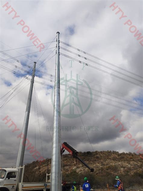 M Kv Hot DIP Galvanizing Octagonal Steel Tube Pole Electric Power Line Transmission