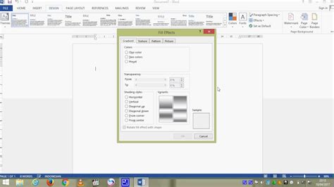 Tutorian Mengganti Background Halaman Di Microsoft Word 2013 Youtube