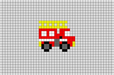 Vibrant Fire Truck Pixel Art