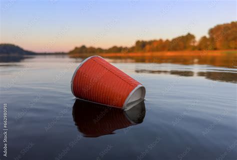 Water Pollution Coffee Paper Cup Garbage Marine Pollution Aquatic