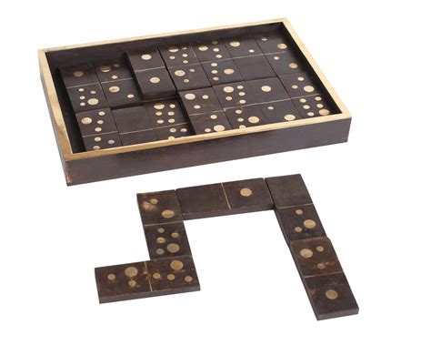 Brass Inlay Large Size Domino Set I Tray Brass Inlay Tiles Etsy