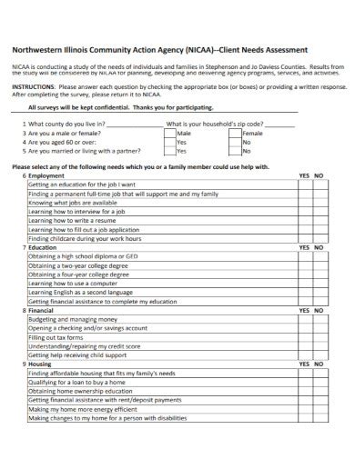 Client Needs Assessment - 10+ Examples, Format, Pdf