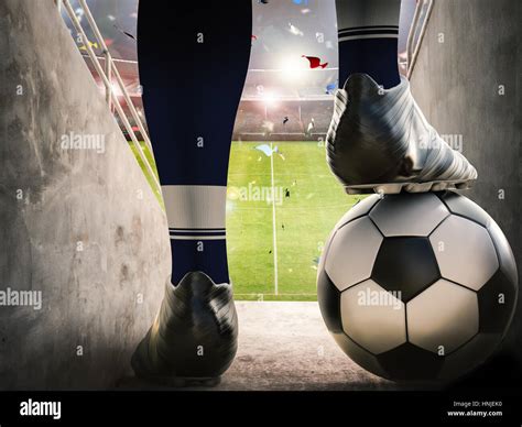 3d Rendering Soccer Player Standing With Soccer Ball Stock Photo Alamy