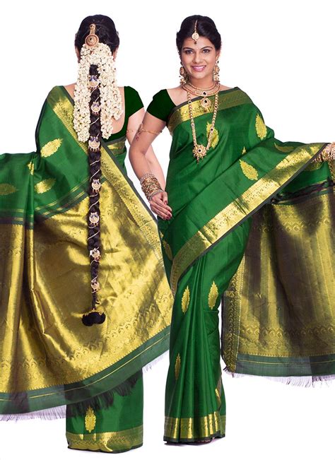 Mehandi Designs World Festival Classic Green Kancheepuram Silk Saree