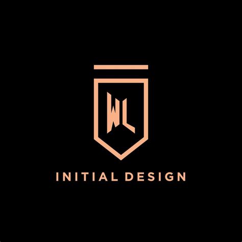 WL Monogram Initial With Shield Logo Design Icon 23750401 Vector Art At