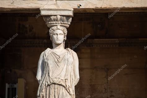 Porche De Los Cari Tides En Erechtheion Un Templo Griego Antiguo En El