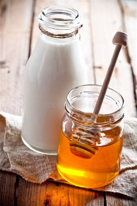 Honey And Milk Stock Photo Image Of Organic Gold Milk 4596676