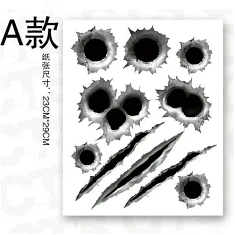 Buy 3d Car Styling Fake Bullet Holes Gun Hole Claw