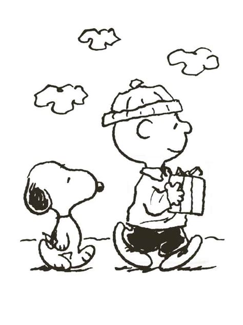 Dibujos De Snoopy Y Charlie Brown En Navidad Para Colorear Para