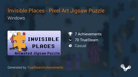 Invisible Places Pixel Art Jigsaw Puzzle Achievements