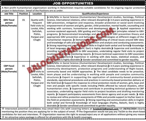 Ngo Balochistan Jobs 2024 Balochistan Jobs Alert