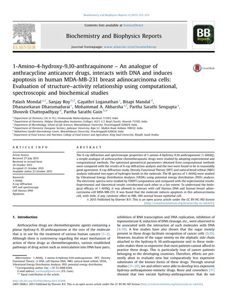 (PDF) 1-Amino-4-hydroxy-9,10-anthraquinone - An analogue of ...