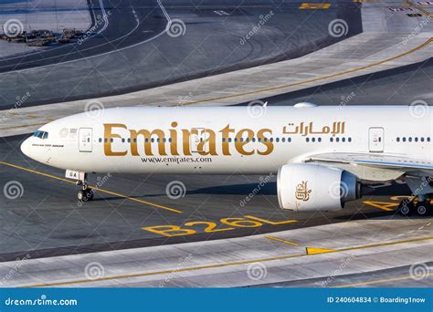 Emirates Boeing 777 300ER Airplane Dubai Airport In The United Arab