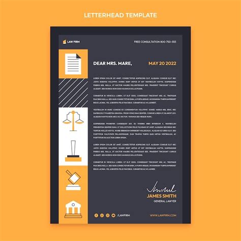 Free Vector Flat Design Law Firm Letterhead Template