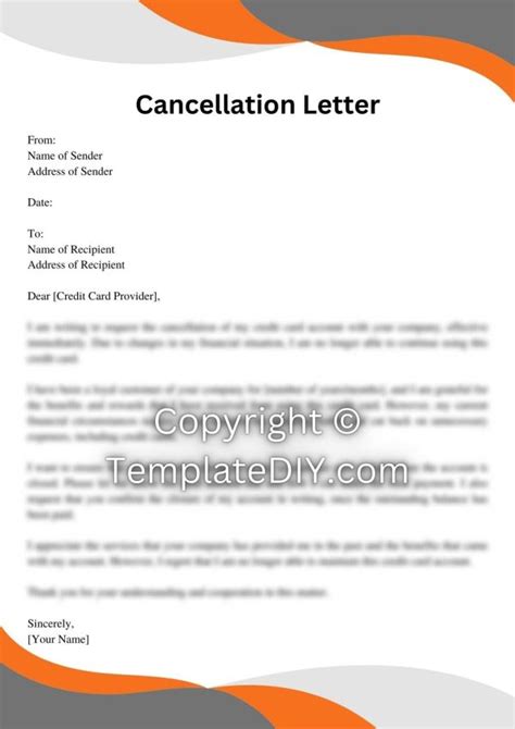 Credit Card Cancellation Letter Sample With Examples Word