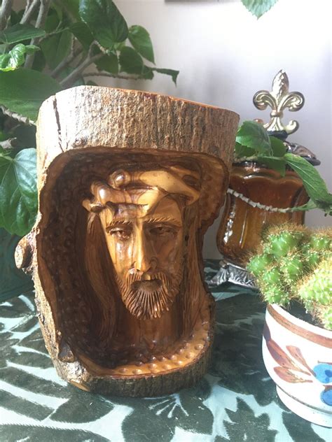 Hand Carved Jesus On Olive Wood Holy Land Christian Decor Etsy