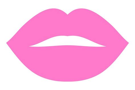 Pink Lips Icon Woman Lipstick Symbol Kiss Mark