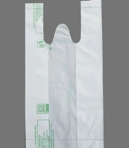 W Cut White Printed Compostable Corn Starch Bag At Rs Kg In