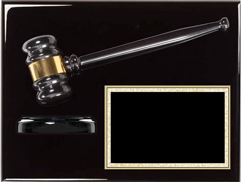 izable Gavel Award Plaque Engraved, 12 x 9 Inch, Ebony Piano Finish ...