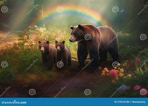 Mother Bear Defending Her Cubs Stock Photo Image Of Carnivorous