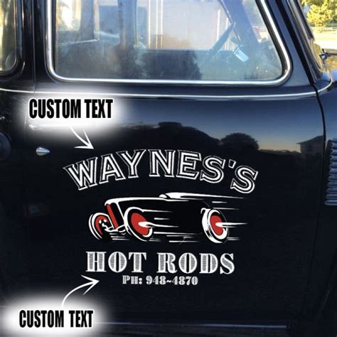 Pcs Personalized Hot Rod Lettering Speed Shop Garage Vinyl Stickers Bluefink