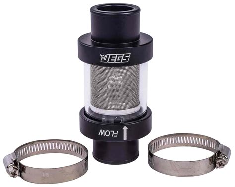 Jegs Inline Coolant Filter In Od Black Anodized Finish