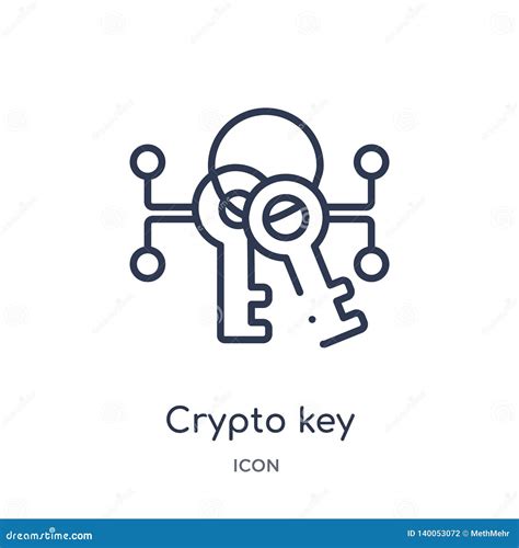 Linear Crypto Key Icon From Cryptocurrency Economy And Finance Outline