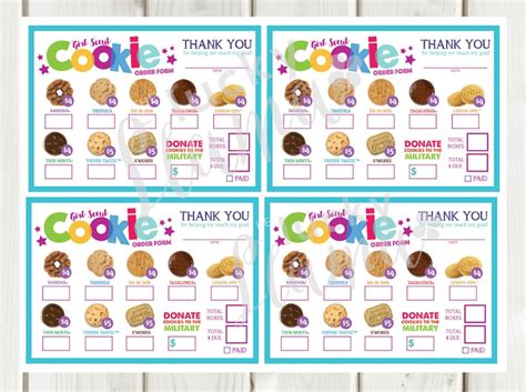 Lbb Mini Girl Scout Cookie Order Form Printable Etsy