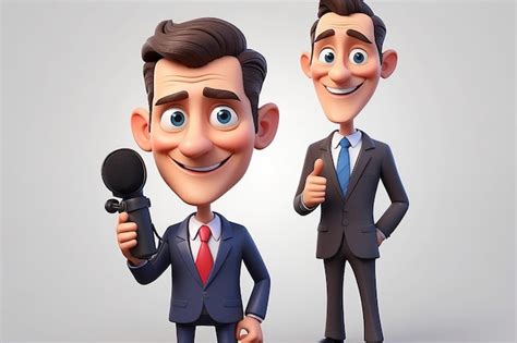 Premium Photo Businessman Loudhailer Hand Drawn Cartoon Characters