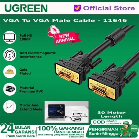 Jual Ugreen Kabel Vga To Vga Male Full Hd 1080p High Quality 2m 5m