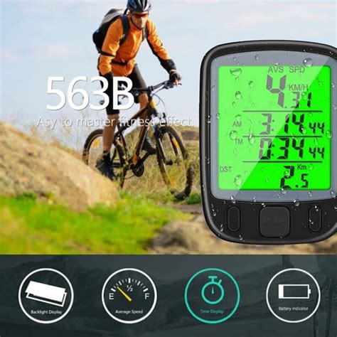 Wired Digital Bicycle Computer Inch Lcd Screen Backlight Waterproof