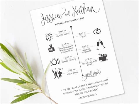 Your Wedding Timeline: Download A Free Printable Template - Free Sample ...