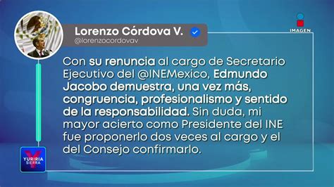 Lorenzo Córdova Respalda La Renuncia De Edmundo Jacobo Molina Del Ine