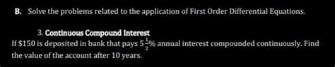 Answered 3 Continuous Compound Interest If 150 Bartleby