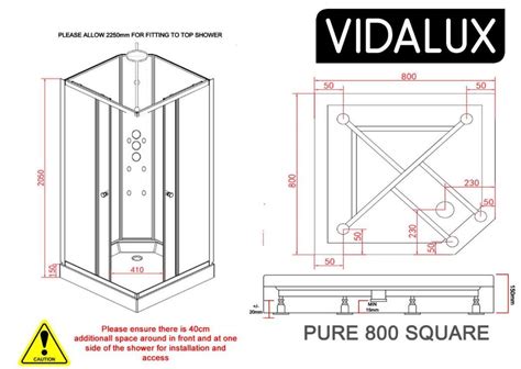 Vidalux Pure 800mm X 800mm White Square Hydro Shower Cubicle Self