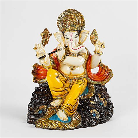 Buy Send Lord Ganesha Playing Flute Big Idol Online Fnp