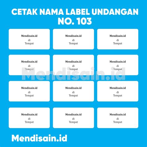 Jual Label Nama Undangan Cetak Stiker Label 103 Print Label Nama