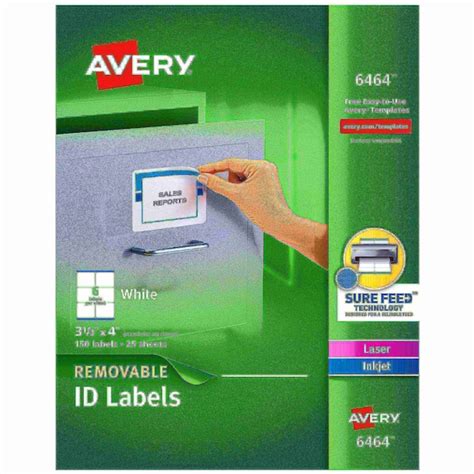 Avery Removable Id Labels Sure Feed Te Pk150 6464 Zoro